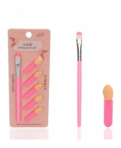 Set Brochas Maquillaje Ojos Yizhilian 6 Pinceles Rosa