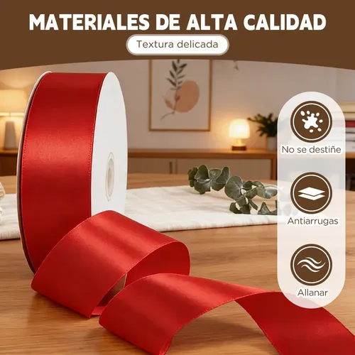 Rollo Liston Satinado Para Decoracion Ancho 4 Cm 91 Metros