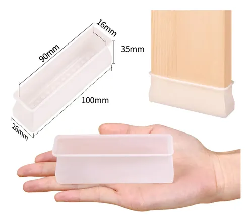 4 Protectores De Suelo Para Pies De Cama, Resistentes Blanco