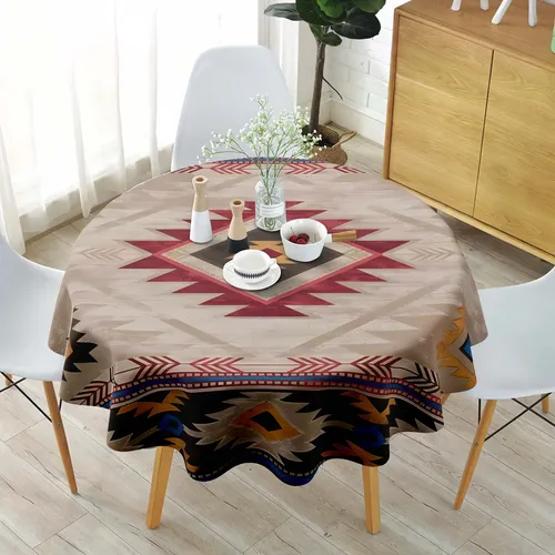 Mantel Rectangular Geométrico, Varios Tamaños, Pestaña Opcio
