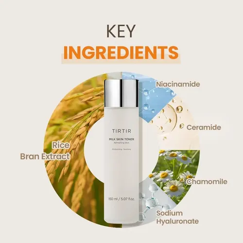 Tirtir Milk Skin Toner Light Tónico Facial Arroz 150ml Corea