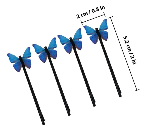 8 Pinzas Laterales Para El Pelo Con Mariposas En 3d, Pinzas