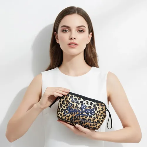 Bolso De Maquillaje Beach Estampado De Leopardo De Verano A