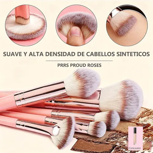 Set 43 Brochas Y Esponjas De Maquillaje Con Estuche Portátil