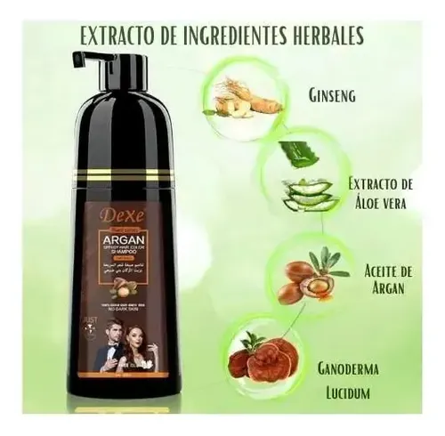 Shampoo Tintura – Dexe – Cubre Canas – Unisex – 400ml Castaño Oscuro