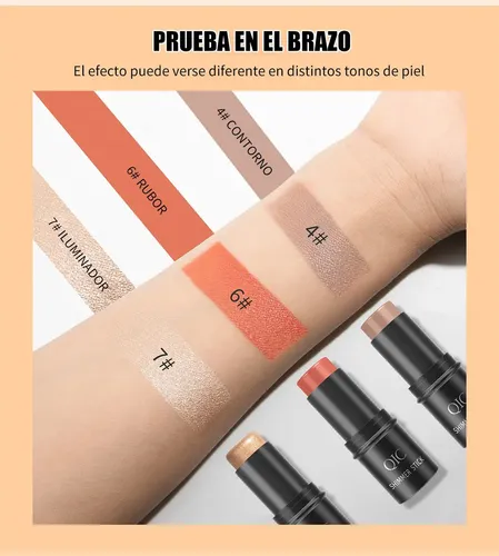 Set De Maquillaje, 3 Unidades, Iluminador, Rubor, Contorno E