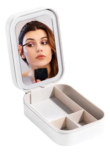 Estuche De Viaje Pequeño Para Espejo De Maquillaje Led Con 3