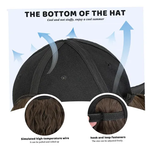Mf Gorra De Béisbol Con Peluca Y Extensiones