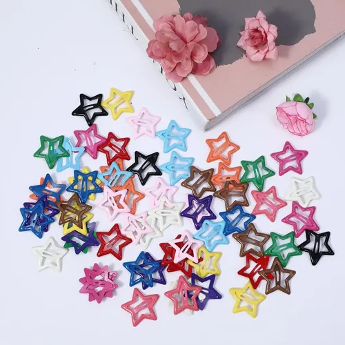 200 Pinzas De Pelo Con Forma De Estrella De Colores Para Niñ