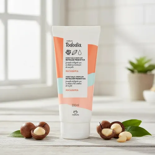 Crema Corporal Natura Tododia Con Nutrición Prebiótica que se adapta a los Cambios de la Piel Macadamia 200 ML