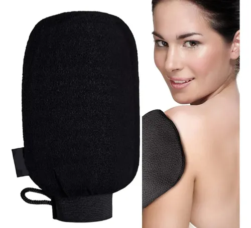 Guante Exfoliante Corporal Facial Piel Suave Negro Renkai