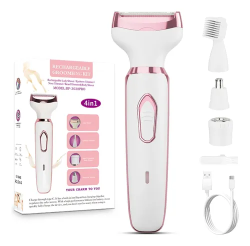 Depiladora Electrica 4 En 1 Portatil Usb Mujer Cuerpo Facial