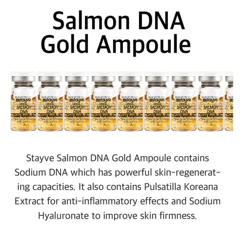 Kit De Ampollas Korea Salmon Dna Gold De 8 Ml, Bb Cream Glow