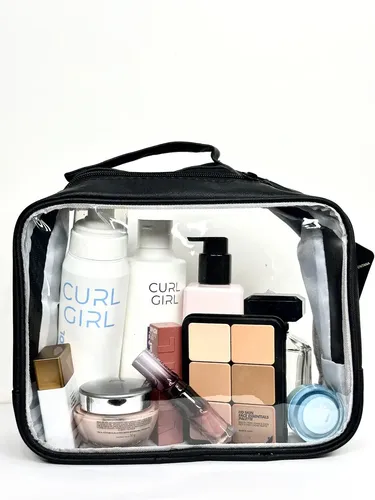 Portacosmeticos Neceser Maquillaje Transparente Grande P2107 Negro Lisa