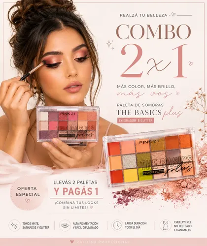 Paleta De Sombras Ojos Combo 2×1 Oferta Limitada Pink 21