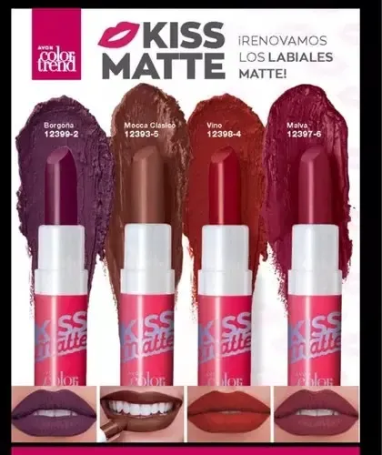 Labial Kiss Matte Color Trend Avon 3.6g Color Mocca Clasico