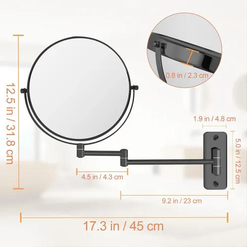 Espejo De Maquillaje Con Aumento Montado En Pared Ffowcye 8