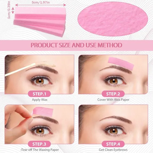 Cintas De Cera Para Depilación Maitys 400 Piezas Rosa 1×5