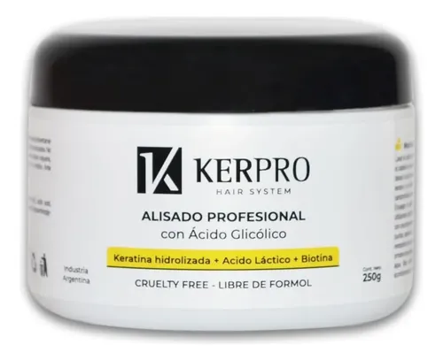 Alisado Sin Formol Keratina Hidrolizada Biotina X250 Kerpro