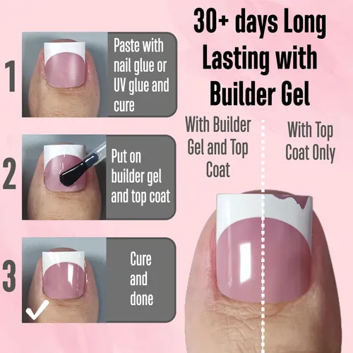 Novo Ovo French Tip Dedos Soft Gel 240 U Rosa