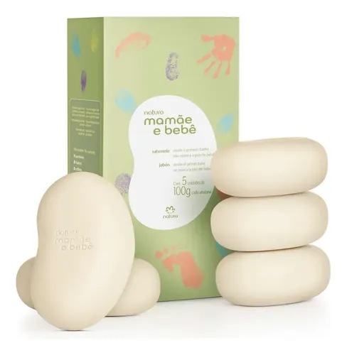 Jabón Corporal En Barra Mamá Y Bebé 5 X 100 G C/u Natura
