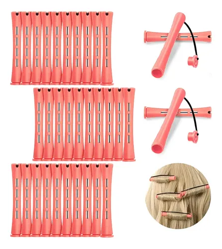 Rulos Para Cabello Sin Calor 30 Piezas Tubos Rizadores Fríos Pink