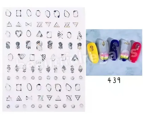 Stickers Decoración Uñas Planchas Nail Art Manicuria Tatoo
