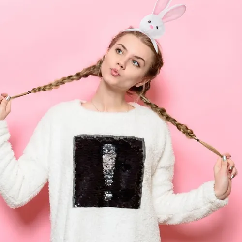 Diademas Peluche Conejo 2 Piezas Cintas Para El Pelo Pascua