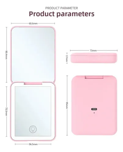 Espejo Cosmético Plegable Compact Vanity Con Luces De Mano