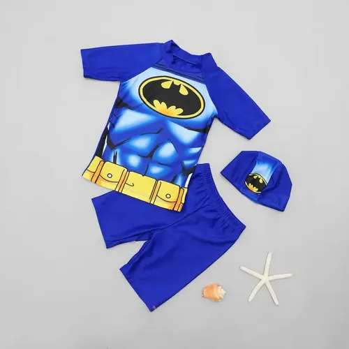 Traje De Baño Y Gorra Tiri Spiderman Para Niñosyb1