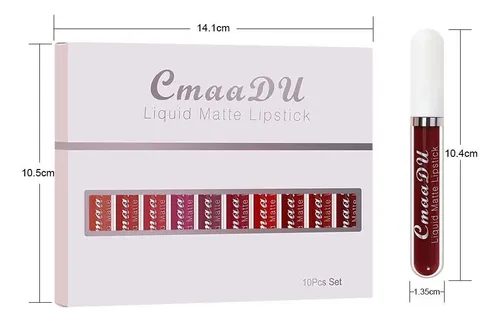 Set 10 Labiales Líquidos Mate Cmaadu Larga Duración 10pcs