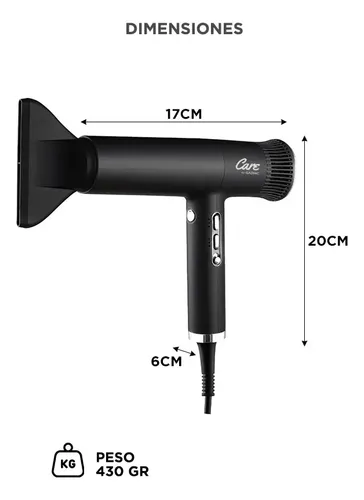 Secador De Pelo Profesional Gadnic Iones Anti Frizz 3 Temp Negro