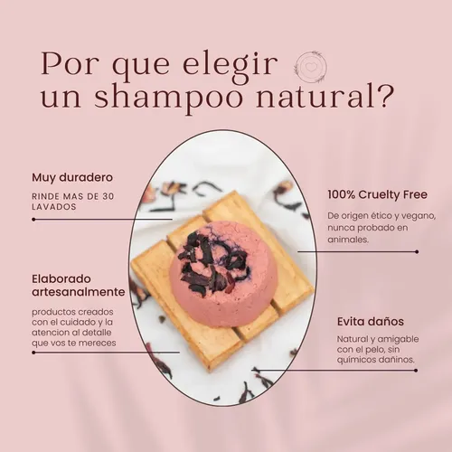 Shampoo Solido, Hibisco, Rulos, Curly, Nutre Natural, Vegano