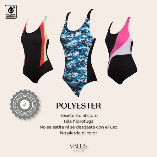 Malla Natacion Mujer Cloro Resistente Hidrofugo Con Gorro