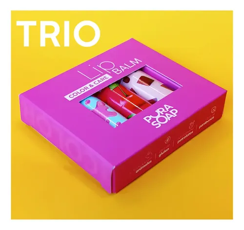 Bálsamo Labial Hidratante Con Color Set X3 – Pura Soap