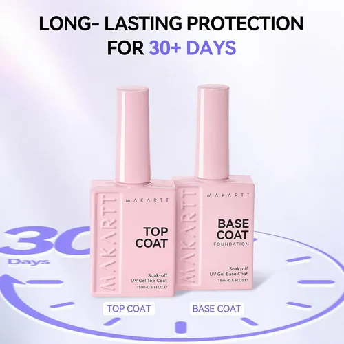 Set Gel Base Y Top Coat Brillo Diamante 15ml Uv Led