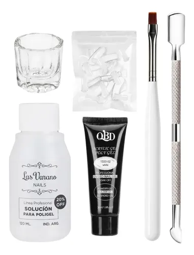 Kit X6 Polygel 30ml Pincel Solucion Capsula Dual Completo