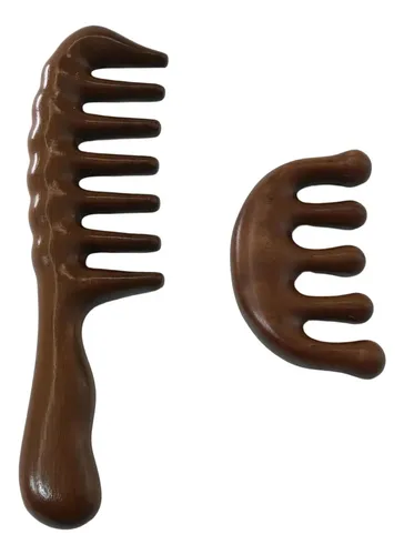 Peines De Madera De Sándalo Para Cabello Rizado Y Liso 2u