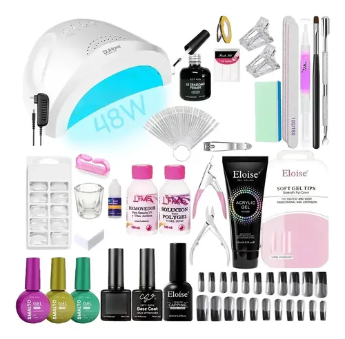 Kit Completo Uñas Polygel Semipermanente Cabina Esmaltado Uv