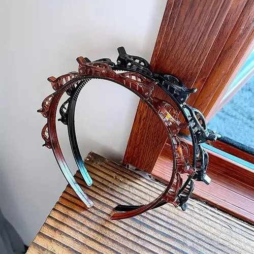 Pinza Para El Pelo Tejida Vintage De Plástico Hueco De Múlti