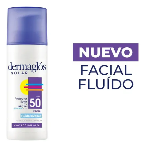 Protector Solar Facial Dermaglos Fuido Invisible Fps50 50g