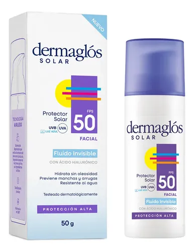 Protector Solar Facial Dermaglos Fuido Invisible Fps50 50g