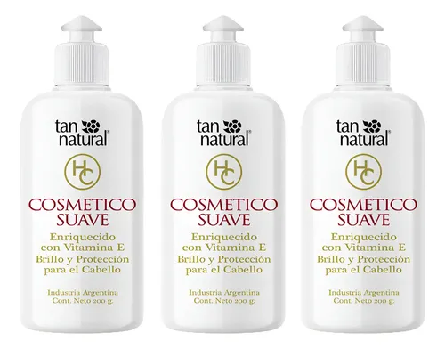 Tan Natural Cosmetico Suave Crema De Peinar Vit E 200g X3