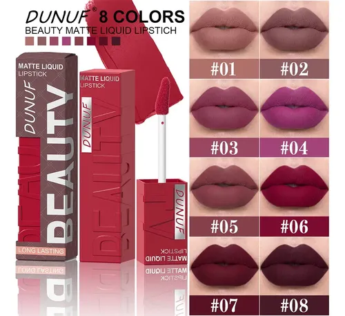 Labial Líquido Mate Dunuf Larga Duración Waterproof