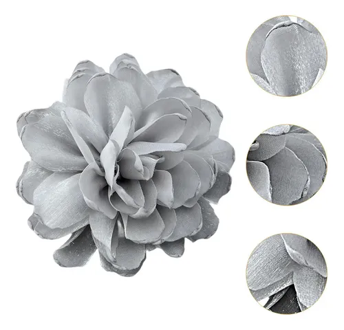 3 Broche De Flores, Pinza Para El Pelo Con Flores, Gris