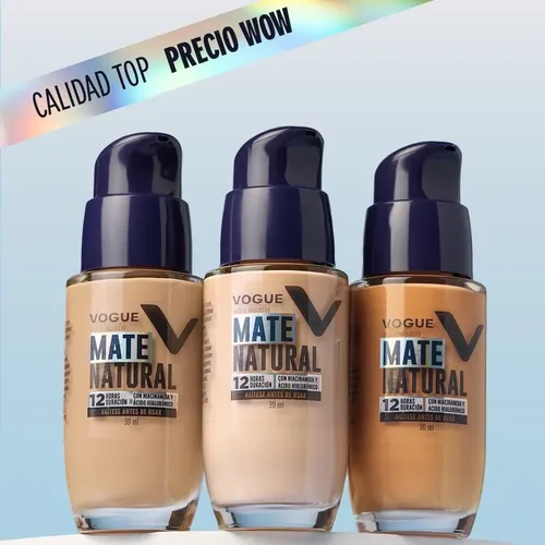 Base De Maquillaje Vogue Mate Natural Tono Capuccino