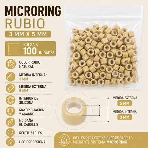 100 Microring Siliconados Para Extensiones Y Cortinas