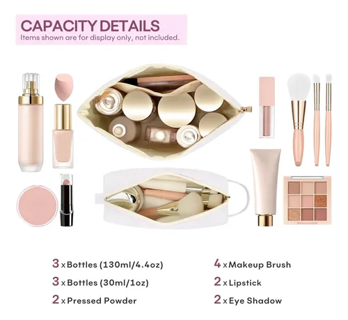 Set De Bolsas De Maquillaje Mibasies White S Con Iniciales P