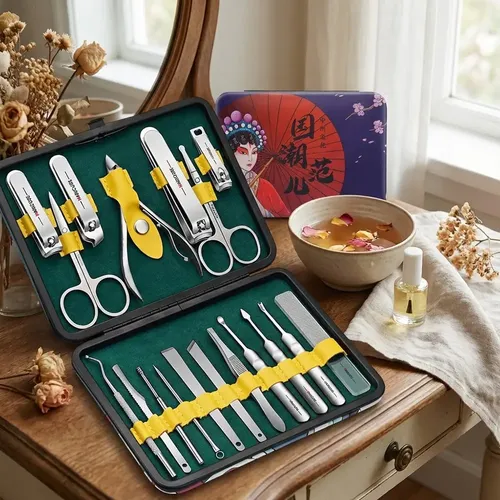 J Set De Manicura De Acero Inoxidable 18 Piezas Estilo J