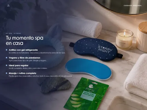 Kit Skincare Facial Antifaz Gel Vincha Mascarilla Gua Sha